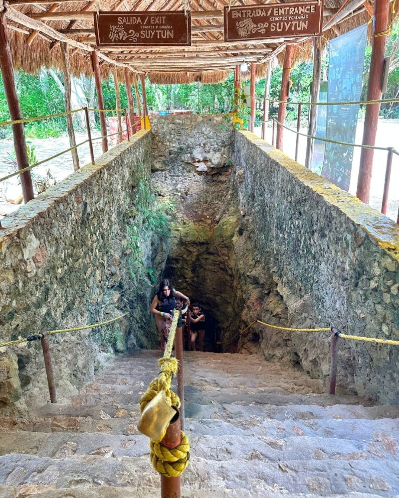 cenote suytun staircase to enter
