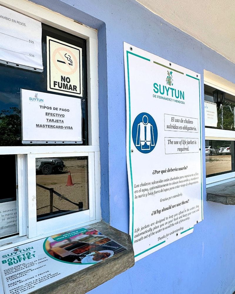 cenote suytun ticket counter entrance