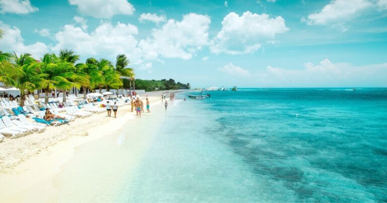 tropical beach in caribbean | cancun to cozumel mexico