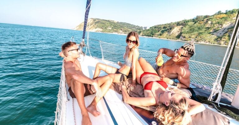 four people on a sailboat doing one of the best Puerto Vallarta boat tours in Mexico