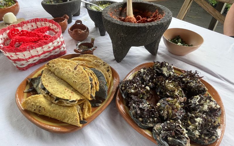 traditional mexican dishes cooked during cooking class