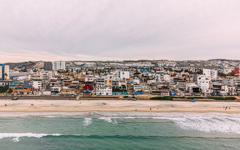 hotels and other buildings along the coast of tijuana