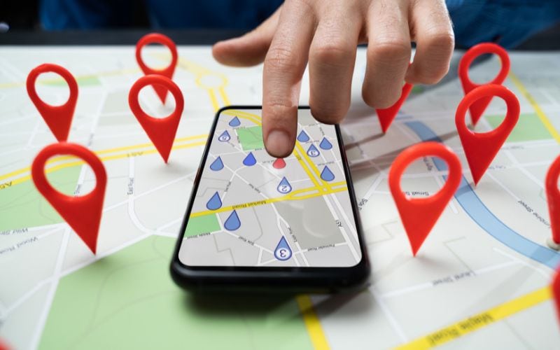 man using google maps