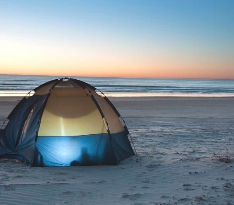 camping on the beach