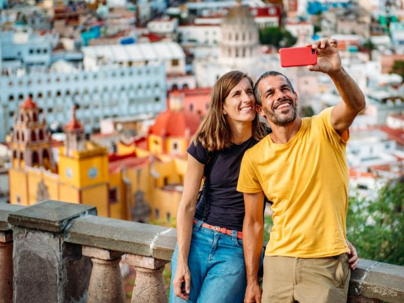 couple taking a selfie in guanajuato mexico