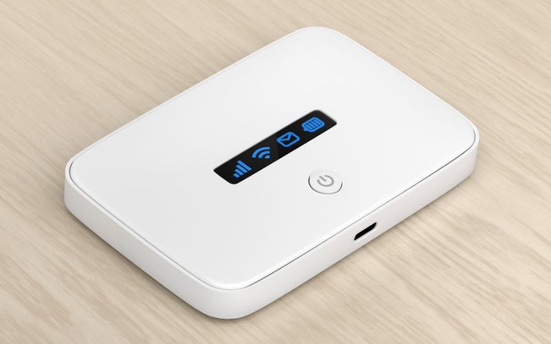 white portable wifi on the table