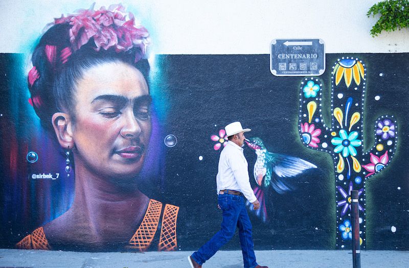 frida kahlo street art in san jose del cabo, baja california mexico