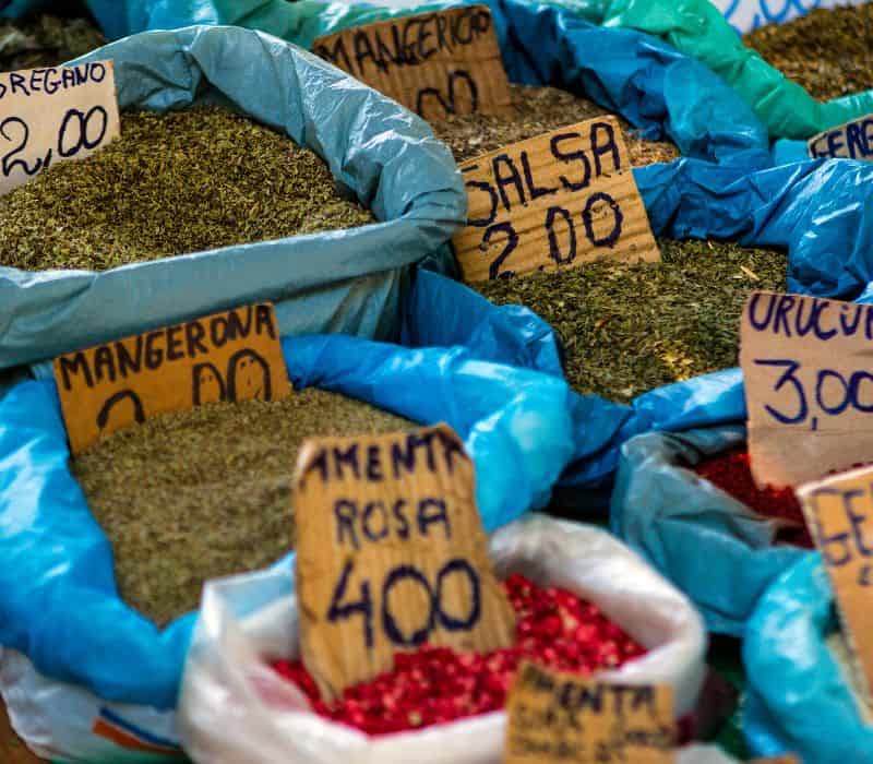 spices for sale in the markets in oaxaca mexico