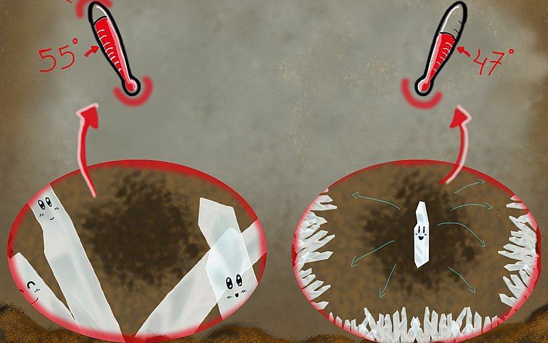 illustration of temperature inside crystam cave in naica
