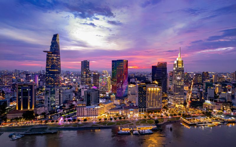 ho chi minh city vietnam at night