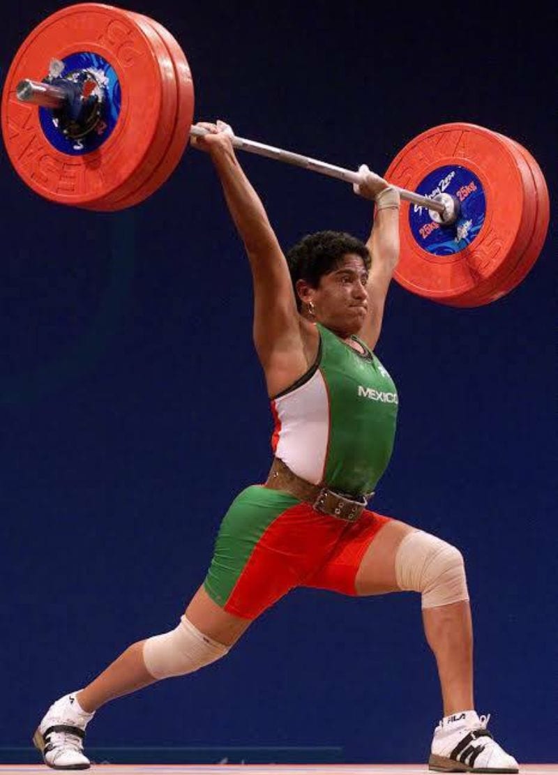 Soraya Jiménez at the 2000 Sydney Olympic Games, where she won the gold medal in weightlifting for Mexico.