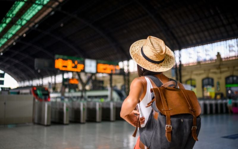 woman on a train station