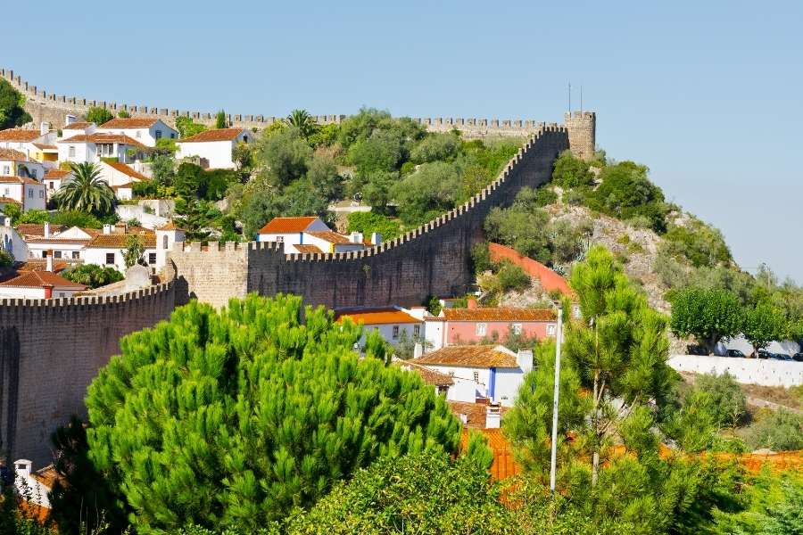View of historic center in the city of Obidos, Portugal
