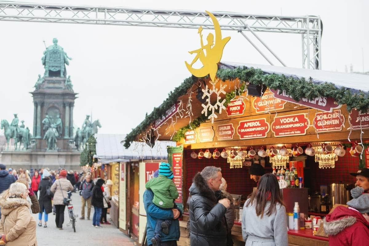 Christmas Market at Maria-Theresa-Square, Vienna, Austria