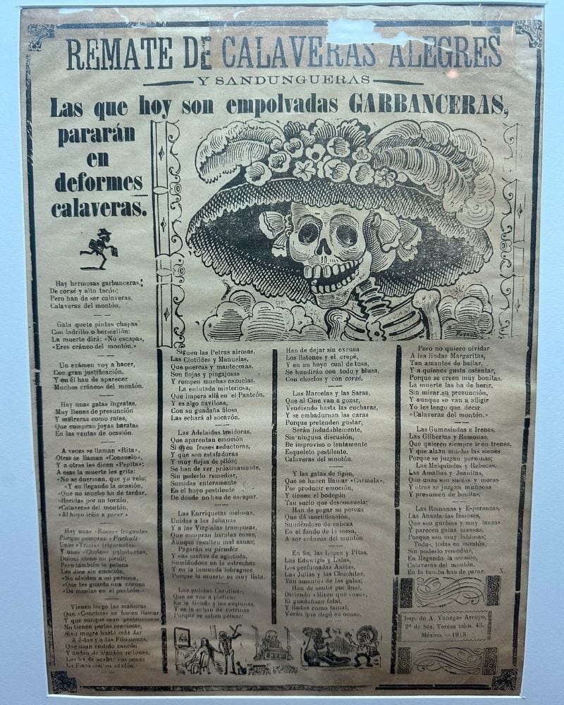 José Guadalupe Posada's La Calavera Garbancera engraving