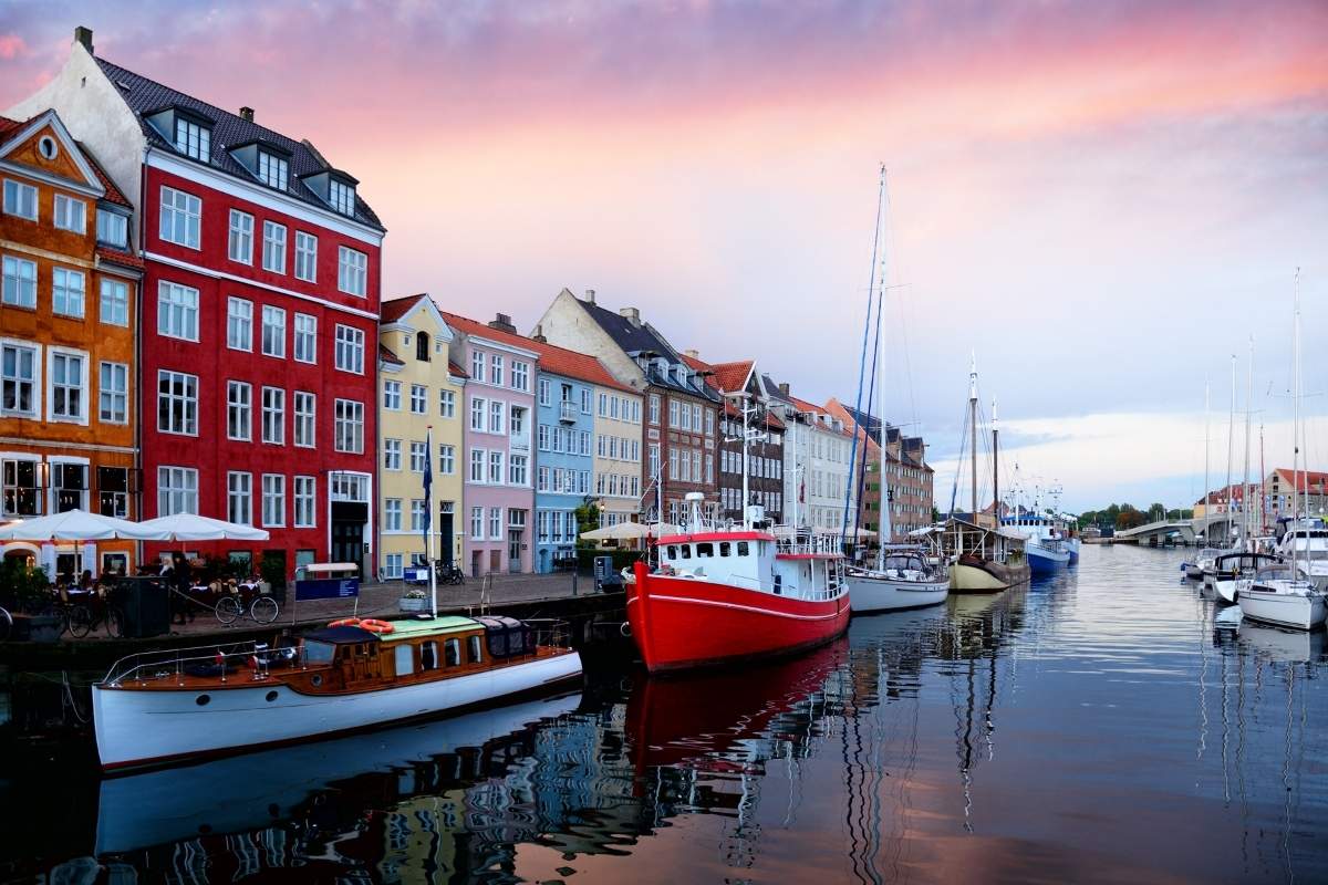 Nyhavn Copenhagen at dusk