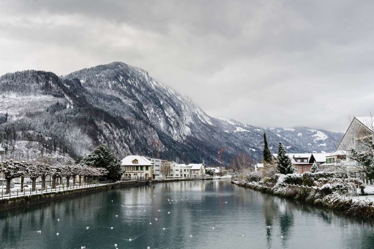 winter view in Interlaken, Switzerland