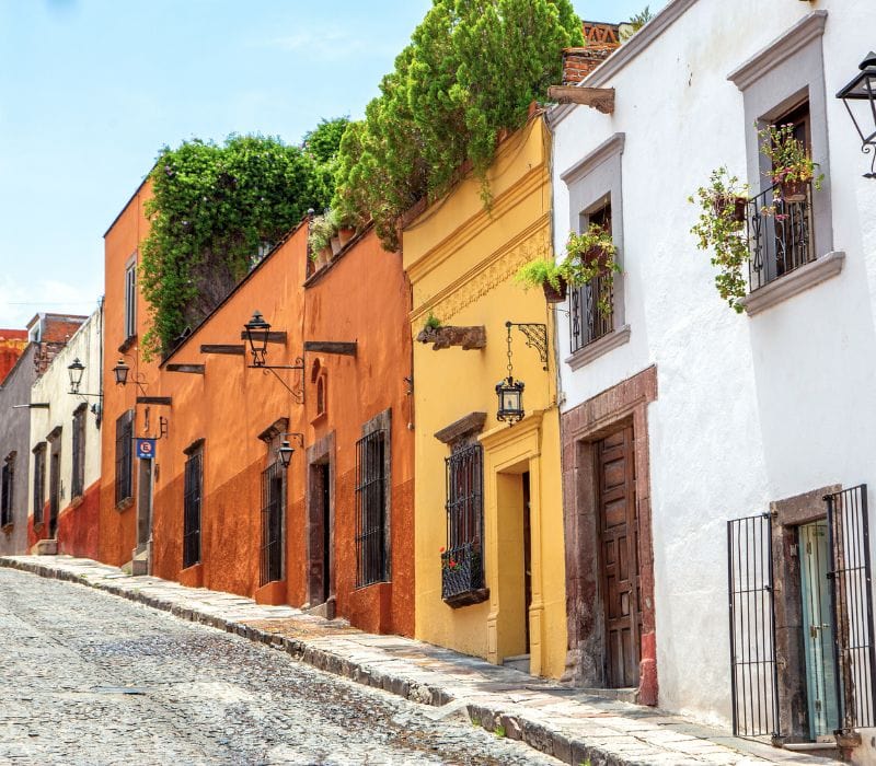 colorful homes in san miguel de allende, mexico