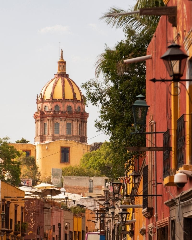 colorful church in san miguel de allende, mexico