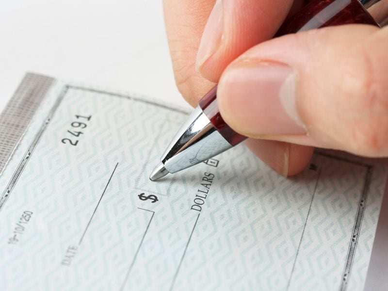 writing a check