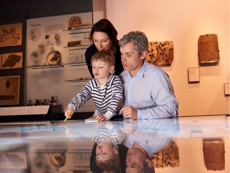 family at the museum