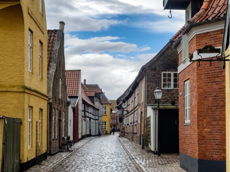 empty street in Ribe, Denmark