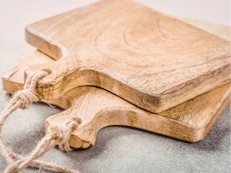 two wood cutting boards
