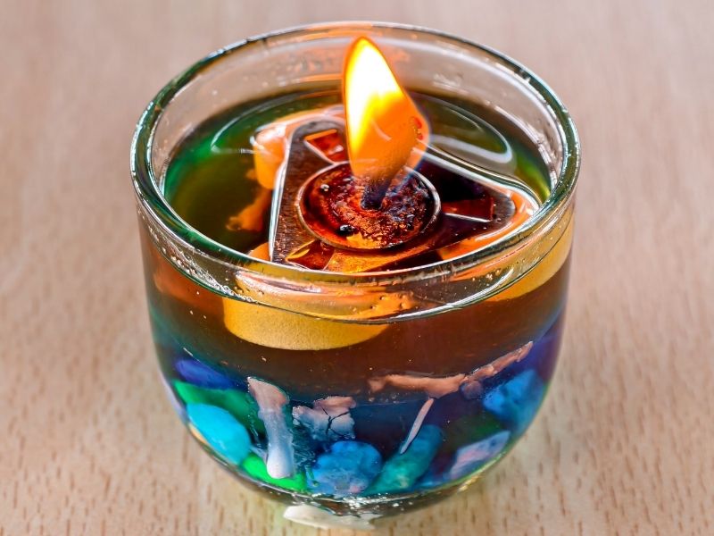 lit gel candle