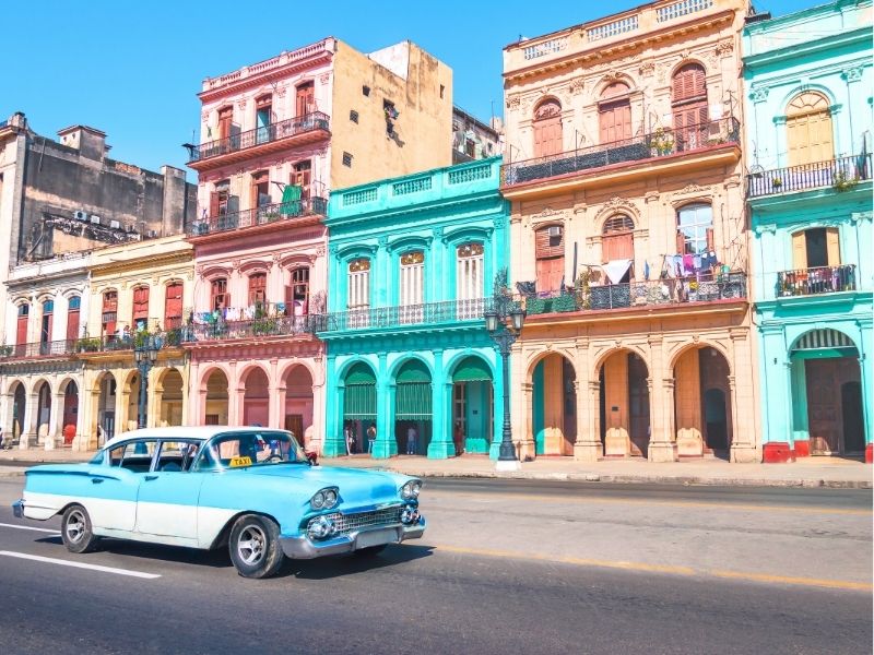 vintage taxi cab in Havana, Cuba