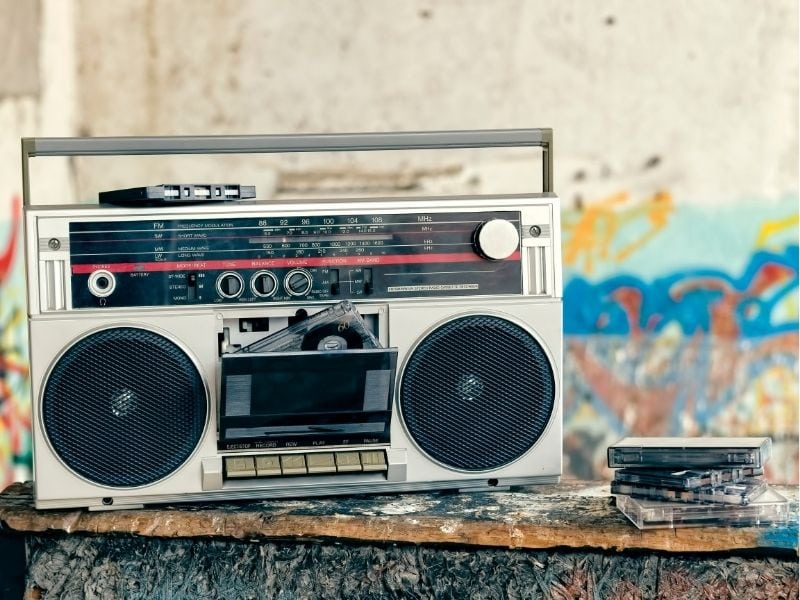 radio boom box with tape player