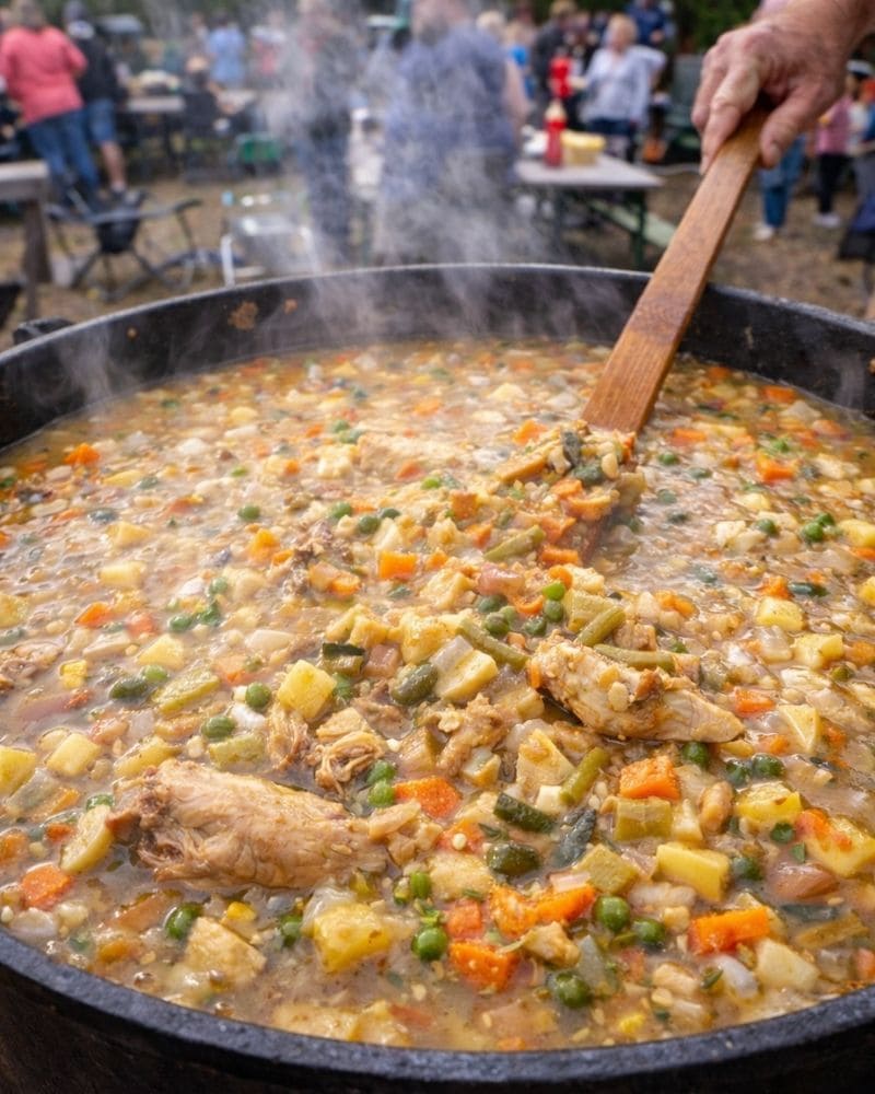 man cooking Booyah stew