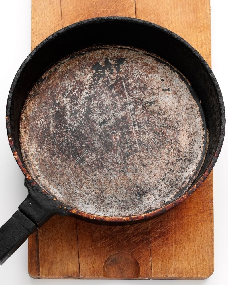 scratched pan
