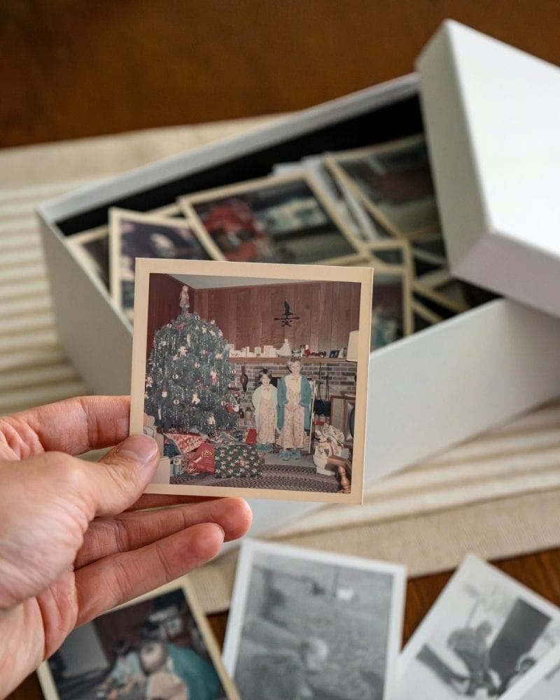 box of vintage photos