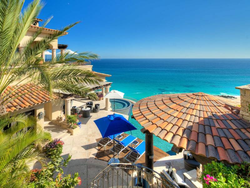 Pool terraces above the Sea of Cortez at Seaside La Casita in Palmilla, Cabo Corridor