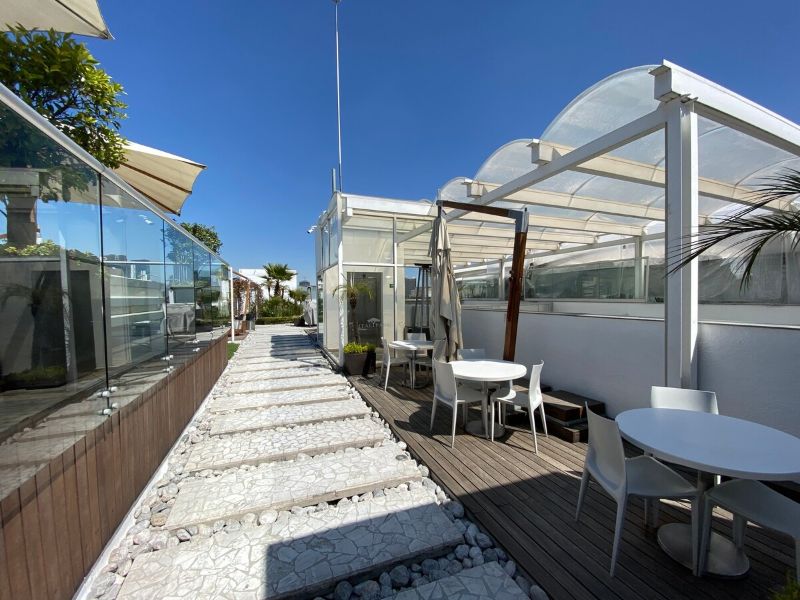 Sunny roof garden terrace at the Soul Condesa Apartment Airbnb in Mexico City
